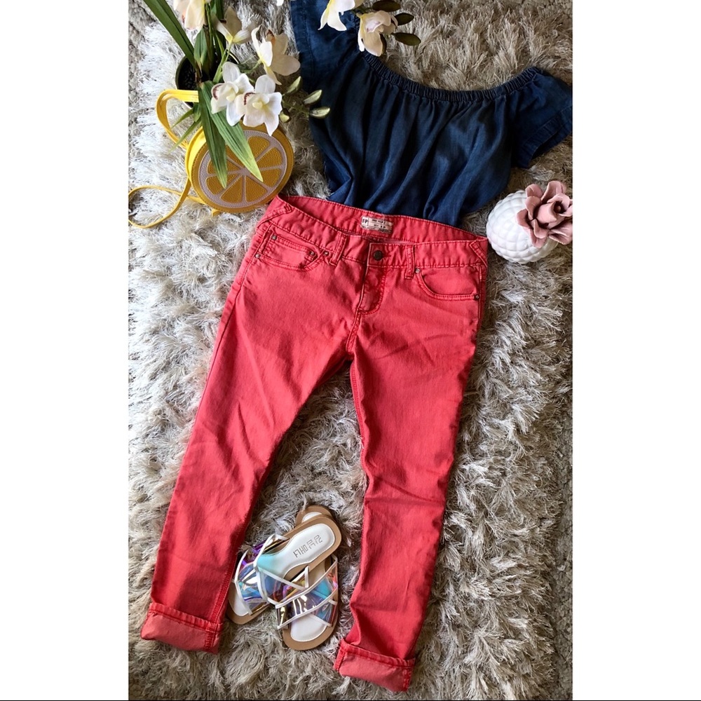 Coral Free People Jeans